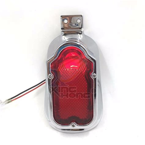 Motorcycle Chrome Red Tombstone Brake Tail Light Signal For Harley Bike