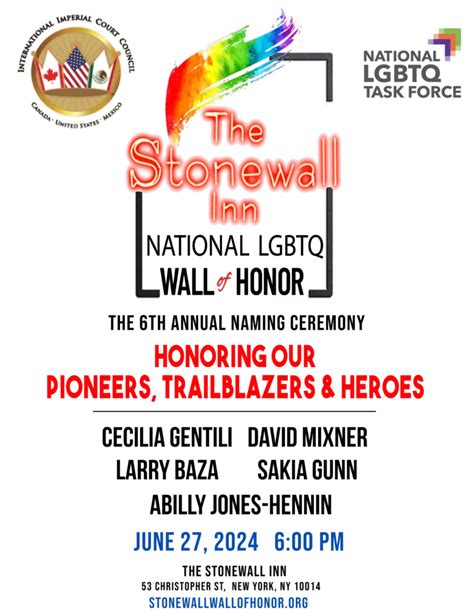 2024 National Lgbtq Wall Of Honor At The Historic Stonewall Inn