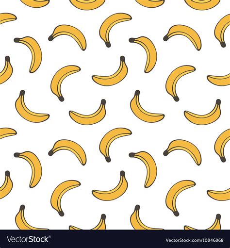 Cute Hand Drawn Doodle Banana Seamless Pattern Vector Image