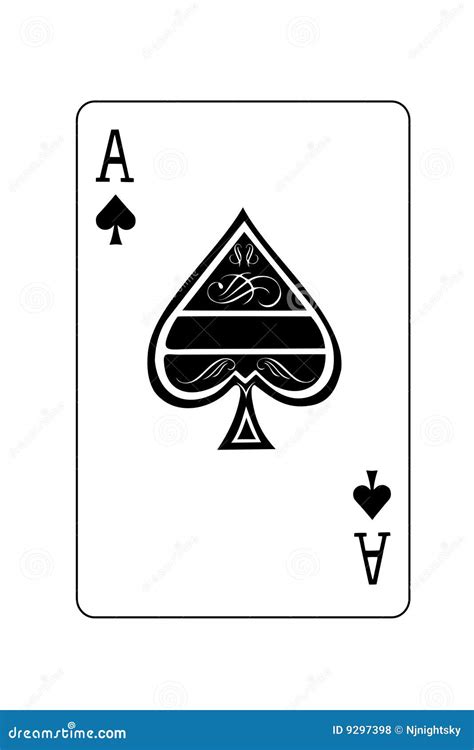 Ace Of Spades Stock Vector Illustration Of Single White 9297398