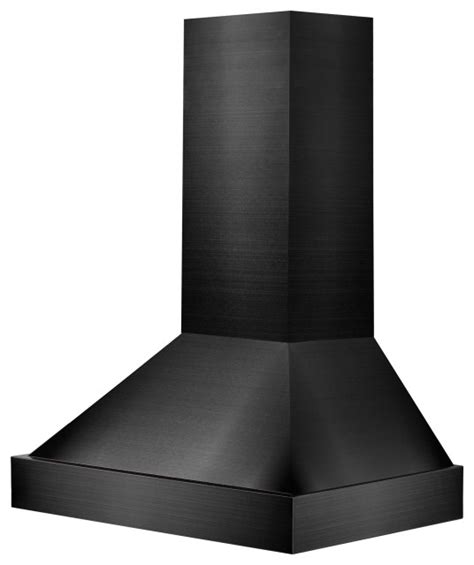 ZLINE 48" Ducted Vent Black Stainless Steel Wall Mount Range Hood - Transitional - Range Hoods ...