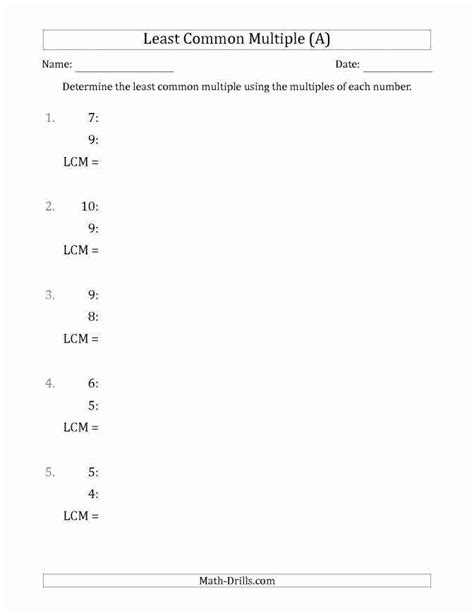 50 Gcf And Lcm Worksheet