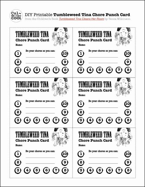 Editable Free Printable Punch Card Template