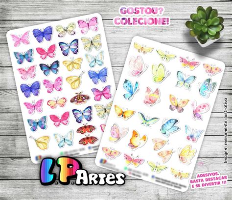 Stickers Cartela De Adesivos Mini Borboletas Elo