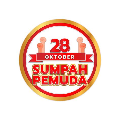 Oktober Sumpah Pemuda Merah Emas Selamat Hari Sumpah Pemuda