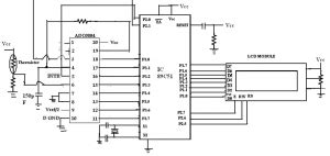 Digital Thermometer Circuit Diagram Using Microcontroller