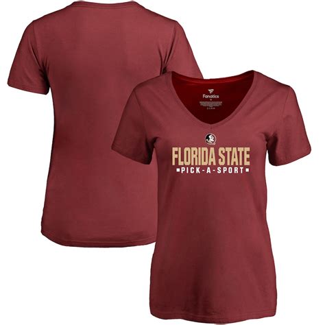 Womens Garnet Florida State Seminoles Custom Sport V Neck T Shirt