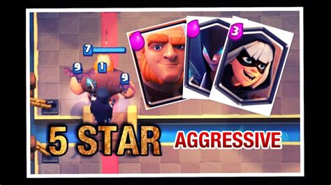 Clash Royale 5 Star Aggressive Giant Night Witch Deck 12 Wins Grand Challenge Youtube