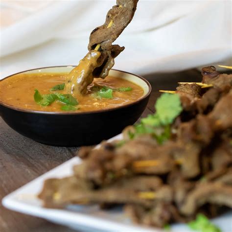 Beef Satay Recipe With Thai Peanut Sauce The Black Peppercorn