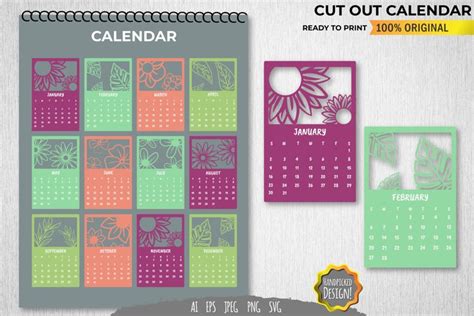 Floral Cut Out Calendar Template