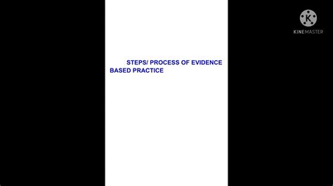 Evidence Based Practice Steps Process Youtube