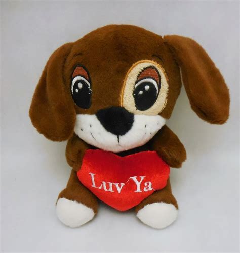 Dan Dee Valentines Day Puppy Dog Luv Ya Red Heart Plush Stuffed