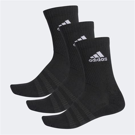 Adidas Cushioned Crew Socks (3 Pairs) - Black - Tennisnuts.com