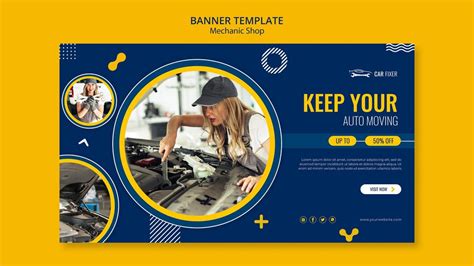 Free Psd Mechanic Shop Ad Banner Template