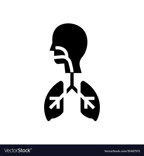 Healthy Lungs Glyph Icon Royalty Free Vector Image