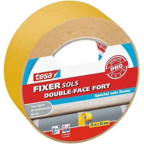 TESA Fixer Sols Double Face 56138 Adhésif fixation forte 25 m x 50 mm