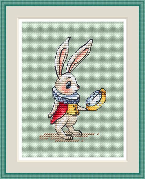 Rabbit Cross Stitch Pattern Alice In Wonderland Cross Stitch Inspire