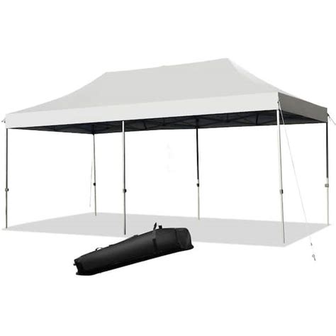 Costway Ft X Ft White Portable Folding Pop Up Canopy