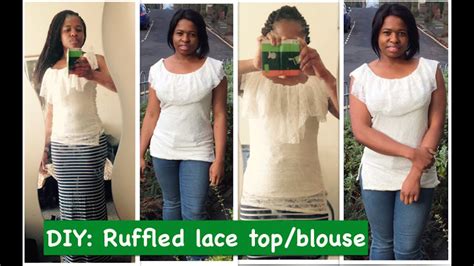 Diy How To Sew A Ruffle Neckline Top Youtube