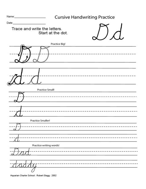 Cursive Handwriting Practice Free Download