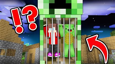 How Jj And Mikey Escape From Prison Inside Creeper In Minecraft Maizen Youtube