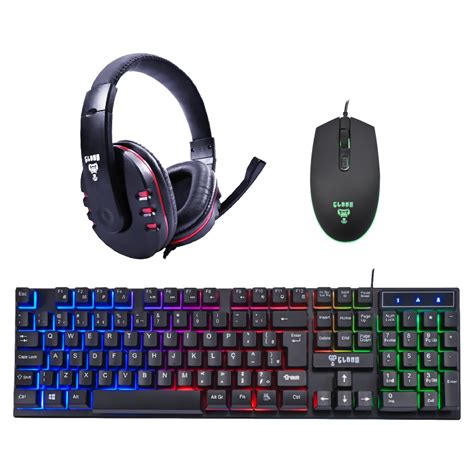 Kit Gamer Jungle Mouse Teclado E Headset Fio Preto Jungle Submarino