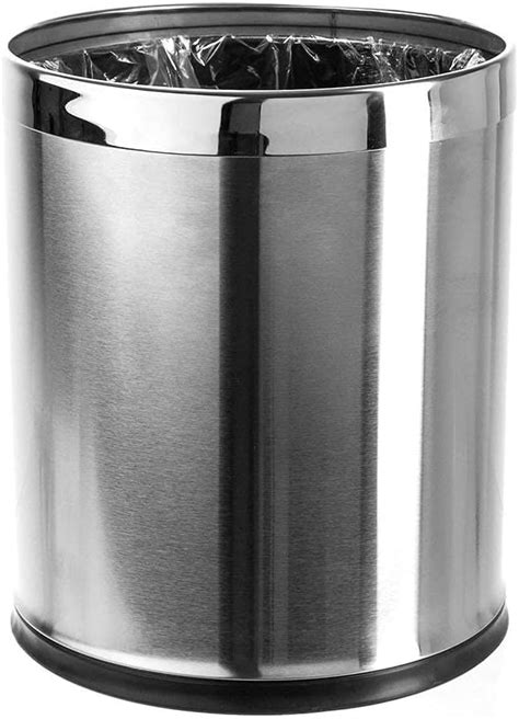 Mofna Stainless Steel Open Type Solid Dustbin Without Lid Recycle Bin