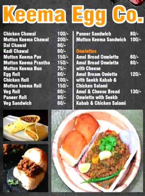 Menu Of Keema Egg Co East Patel Nagar New Delhi