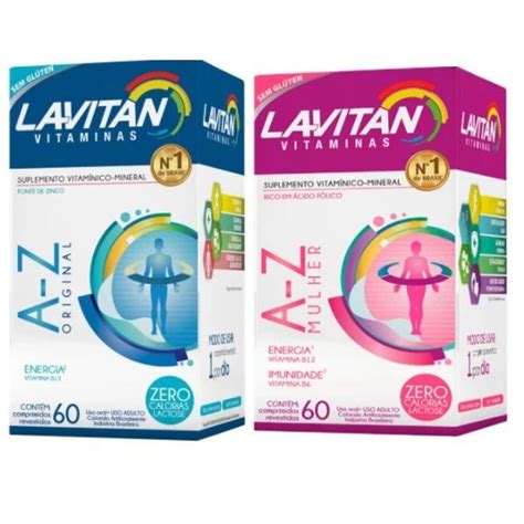 Kit 02 Lavitan 1 Az Homem 1 Az Mulher Cimed 60 Comprimidos Cada