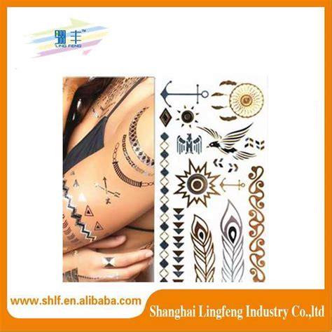 Body Art Women Metallic Temporary Tattoo Sex Products Tattoos Gold