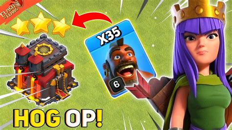 Th10 Queen Charge Hog Rider Attack Strategy 2022 Th10 New Attack