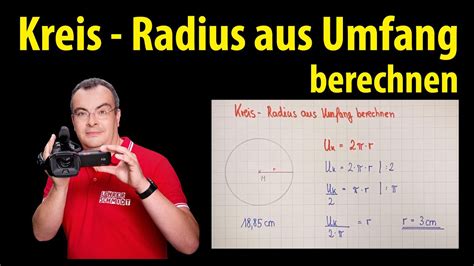 Kreis Radius Aus Umfang Berechnen Lehrerschmidt YouTube