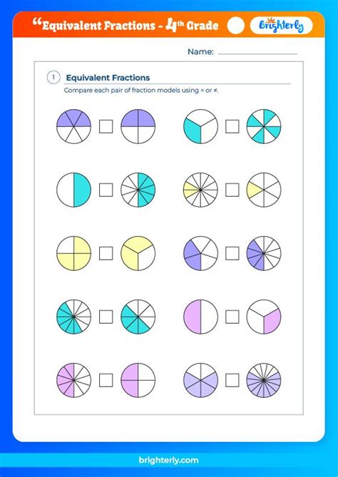 Free Equivalent Fractions Worksheet: 4th Grade Math at Brighterly