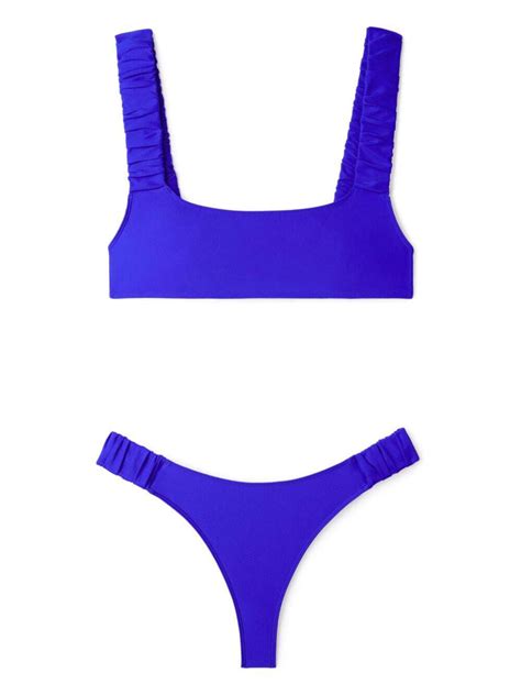 Sunnei Ruched Bikini Set Blue Editorialist