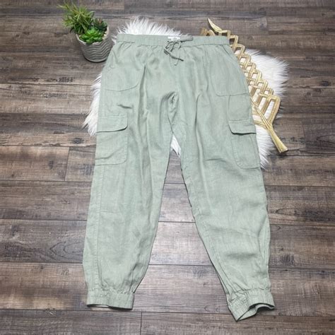 Nicole Miller Pants And Jumpsuits Nicole Miller Linen Cargo Jogger Pant Poshmark