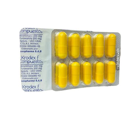 Metronidazol Mg Nifuroxazida Mg Krodex F Compuesto X Capsulas