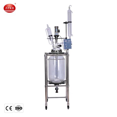 Laboratory Continuous Stirring Chemical Tank S 50L Jacketed Glass