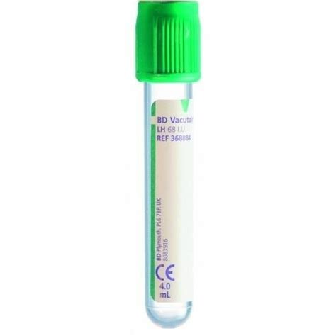 BD Vacutainer Blood Tubes Lithium Heparin 4ml 100 Pieces 368884