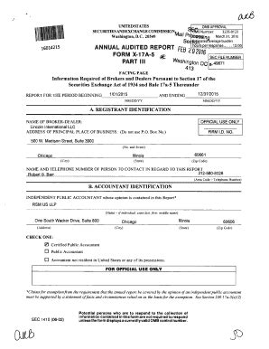 Fillable Online ANNUAL AUDITED REPORT FORM X 17A 5 Washi PART III I Npn