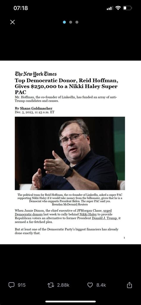 12723 The Top Democratic Donor Reid Hoffman Gives 250000 To A