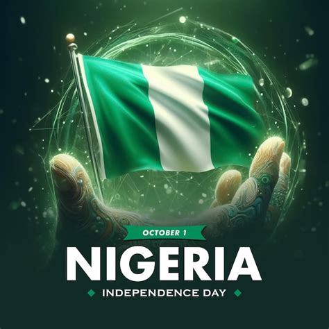 Nigeria Independence Day Social Media Post Design With Nigeria Flag And