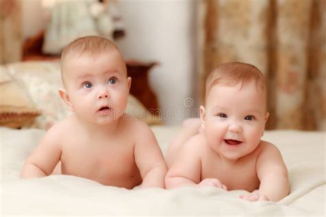 Two twin babies, girls stock photo. Image of life, female - 54939808