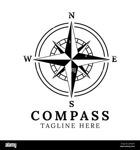 A Compass Logo Concept Isolated On A White Background Stock Vector