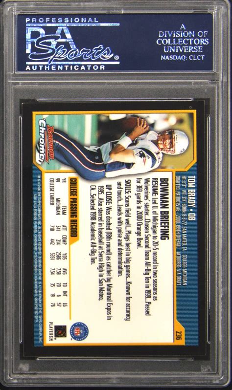 2000 Bowman Chrome 236 Tom Brady Rookie RC PSA 10 EBay