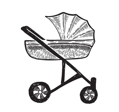 Pram hand drawn vector illustration. 13397794 Vector Art at Vecteezy