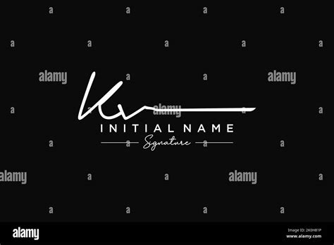 Kv Signature Logo Template Vector Hand Drawn Calligraphy Lettering