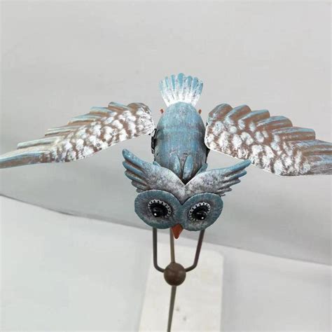 Cheap D Metal Windmill Outdoor Owl Wind Spinner Whirligig Garden Wind