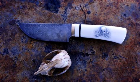 Pirate Knife With A Rwl34 Blade And Juma Handle With Scrimshaw Knife Scrimshaw Knife Making