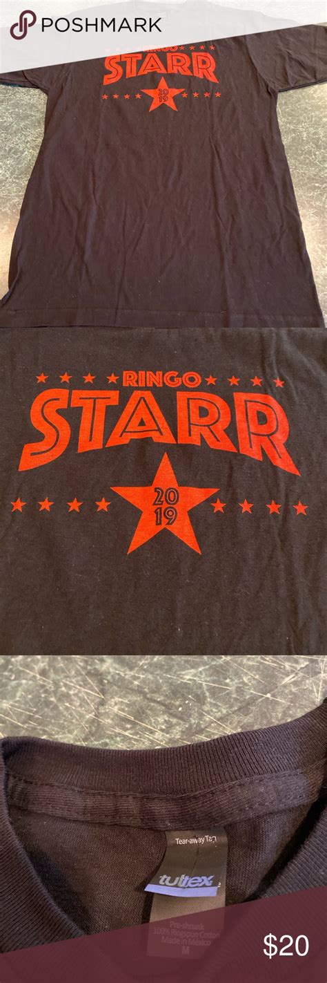 2019 Black And Red Ringo Starr Tee Adult Size Medium Black And Red