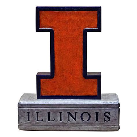 Illinois "Block I Logo" College Mascot - Water Gardening & Outdoor Decor